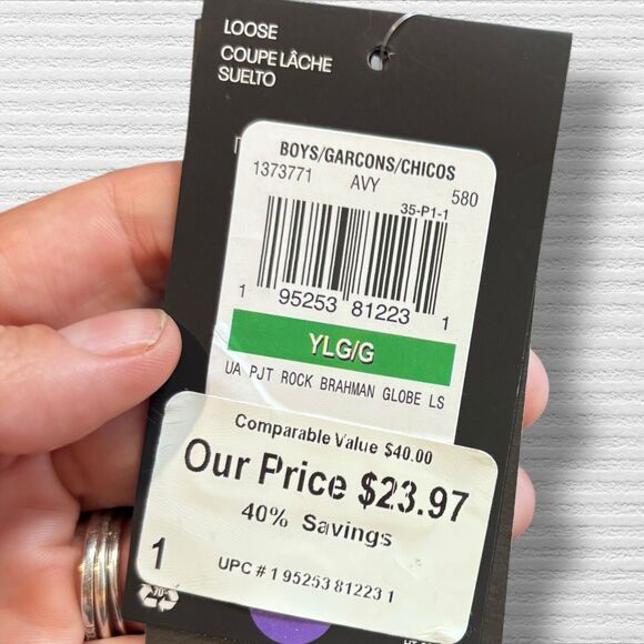 Under Armour UA Project Rock Brahman Tie Dye T-Shirt Youth Large Blk Purple NWT - Picture 3 of 8